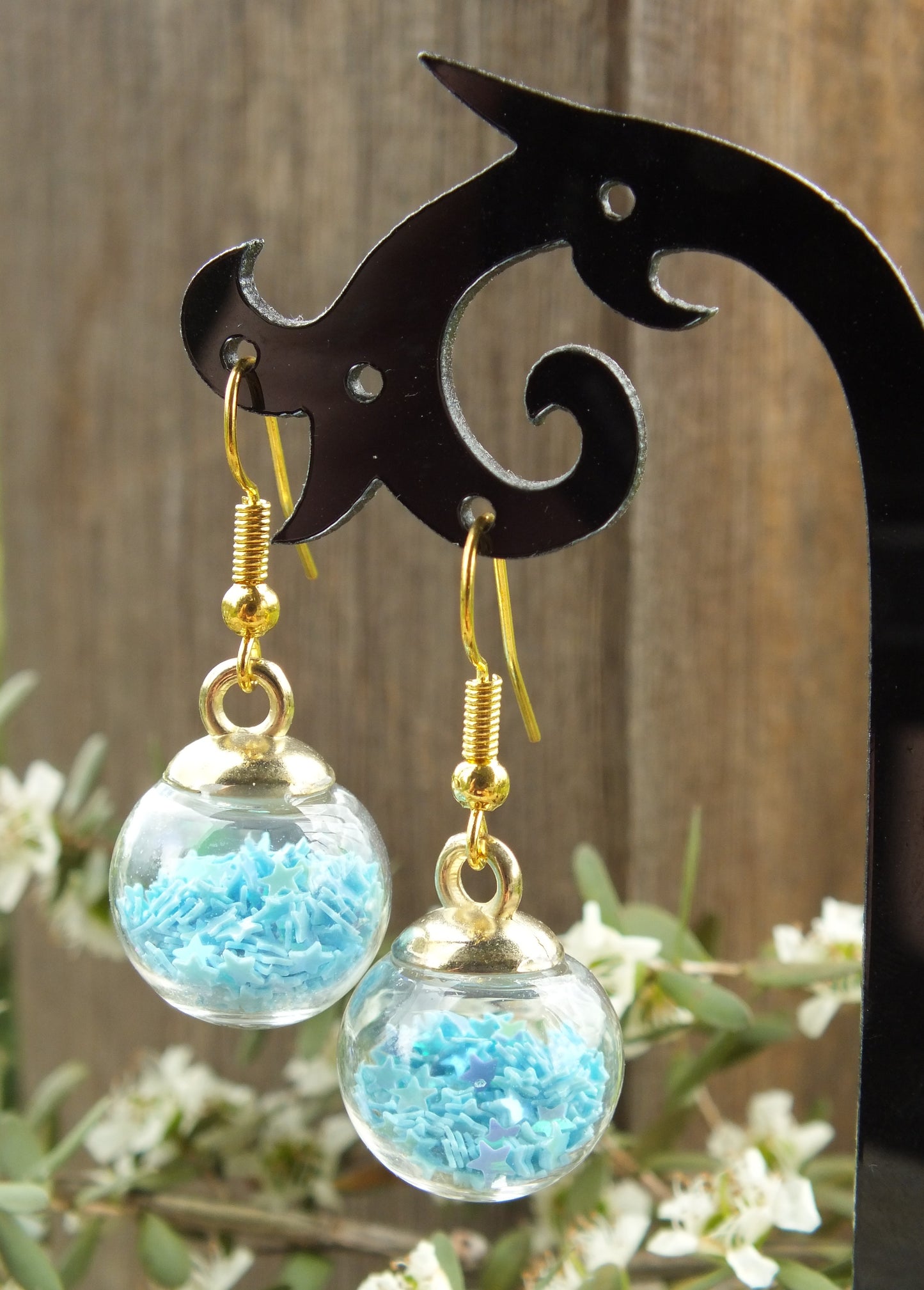 Light Blue Star Bauble Earrings