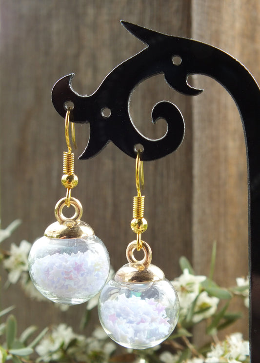 White Star Bauble Earrings