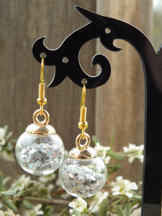 Silver Star Bauble Earrings