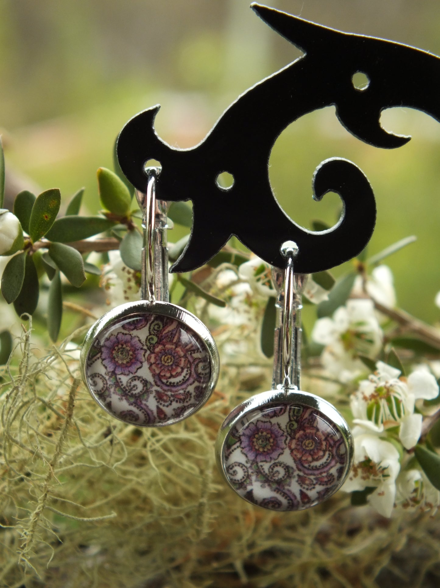 Paisley Cabochon Earrings