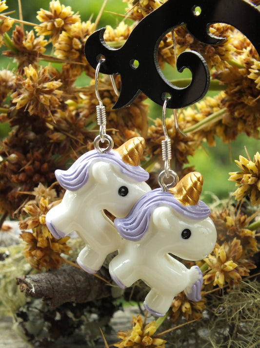 Purple Unicorn Earrings