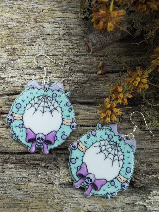 Alternative Christmas Wreath Earrings