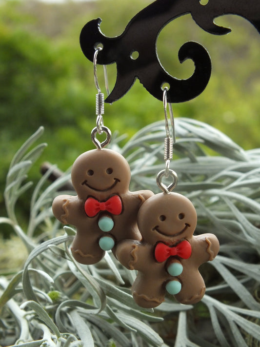 Gingerbread Man Earrings