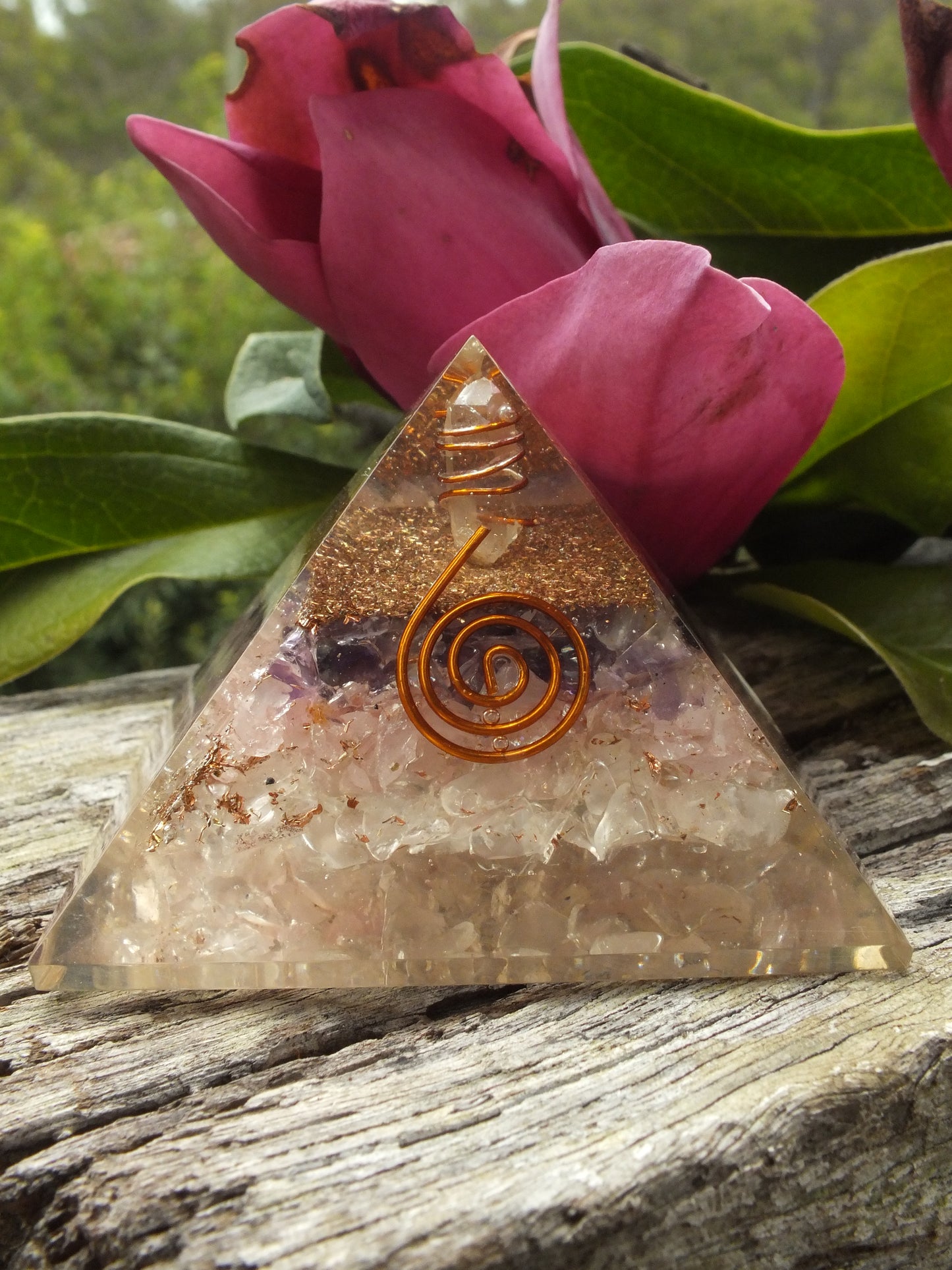 Quartz, Amethyst & Rose Quartz Orgonite