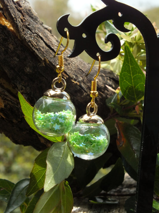 Light Green Bauble Earrings