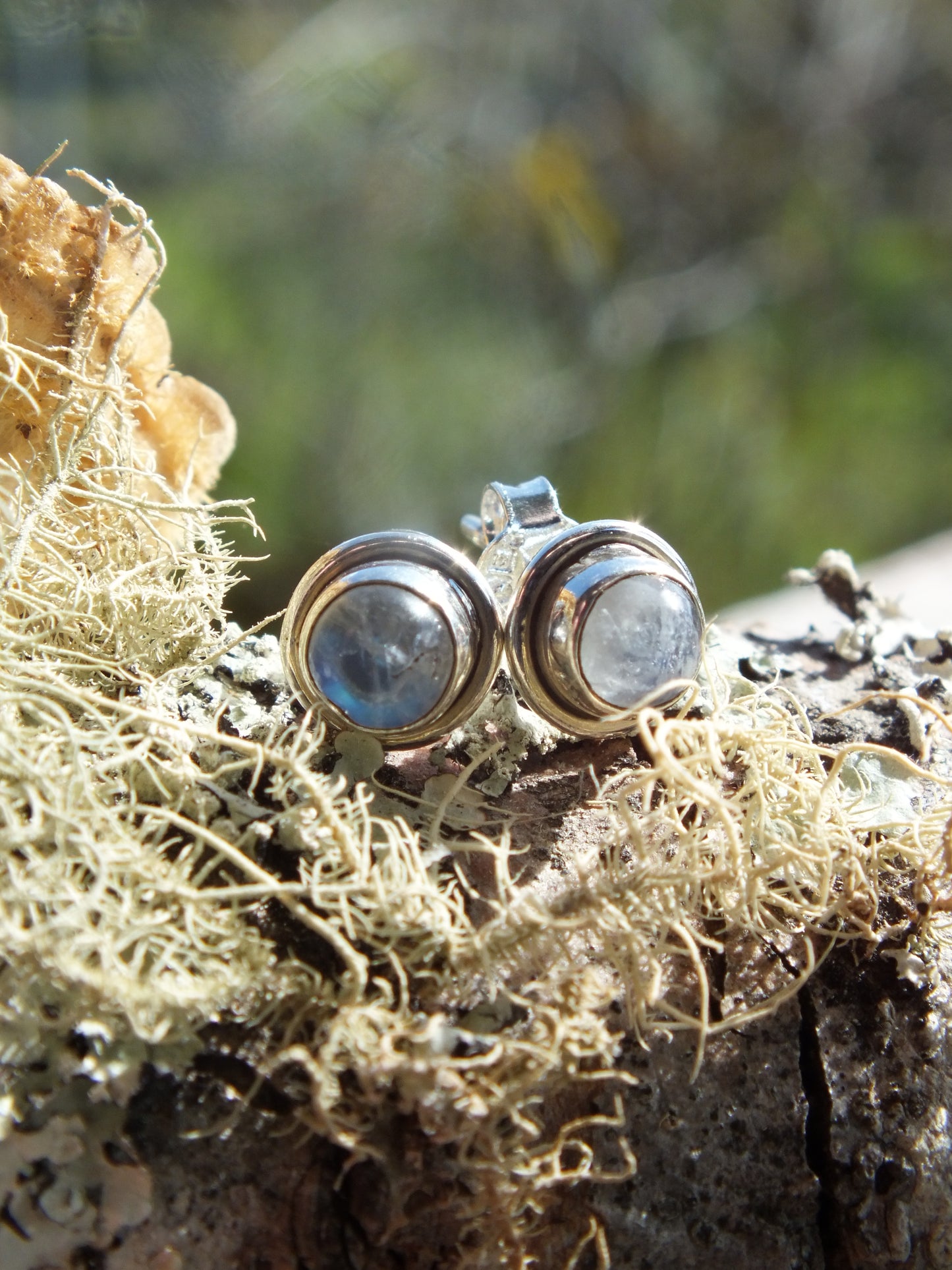 Moonstone Sterling Silver Stud Earrings