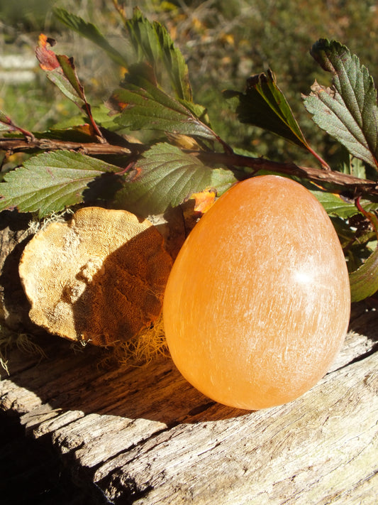Peach Selenite Egg