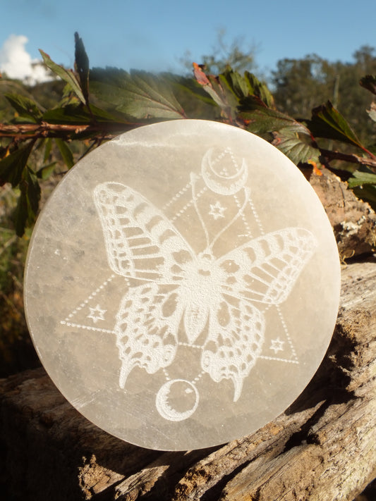 Selenite Butterfly Charging Plate