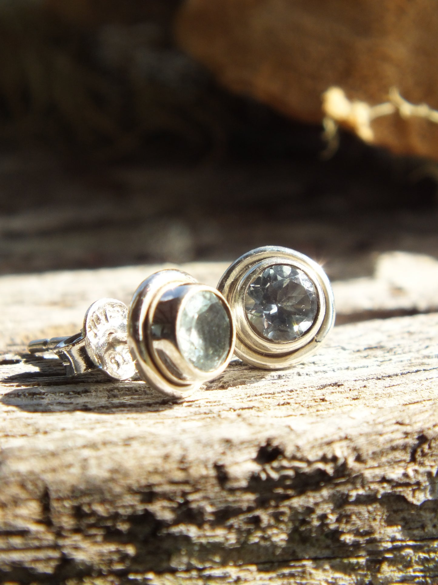 Topaz Sterling Silver Stud Earrings