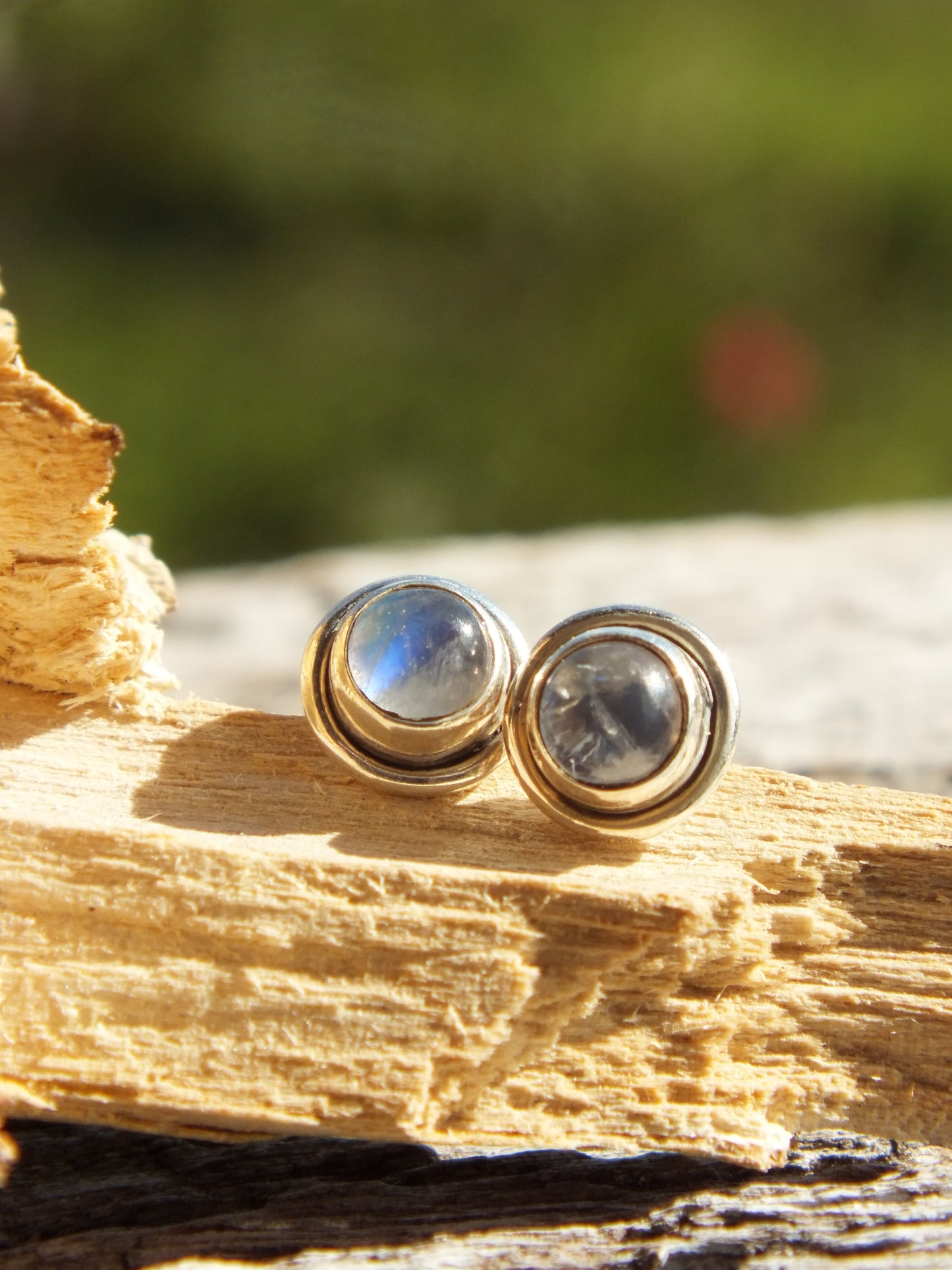 Sterling Silver Moonstone Stud Earrings