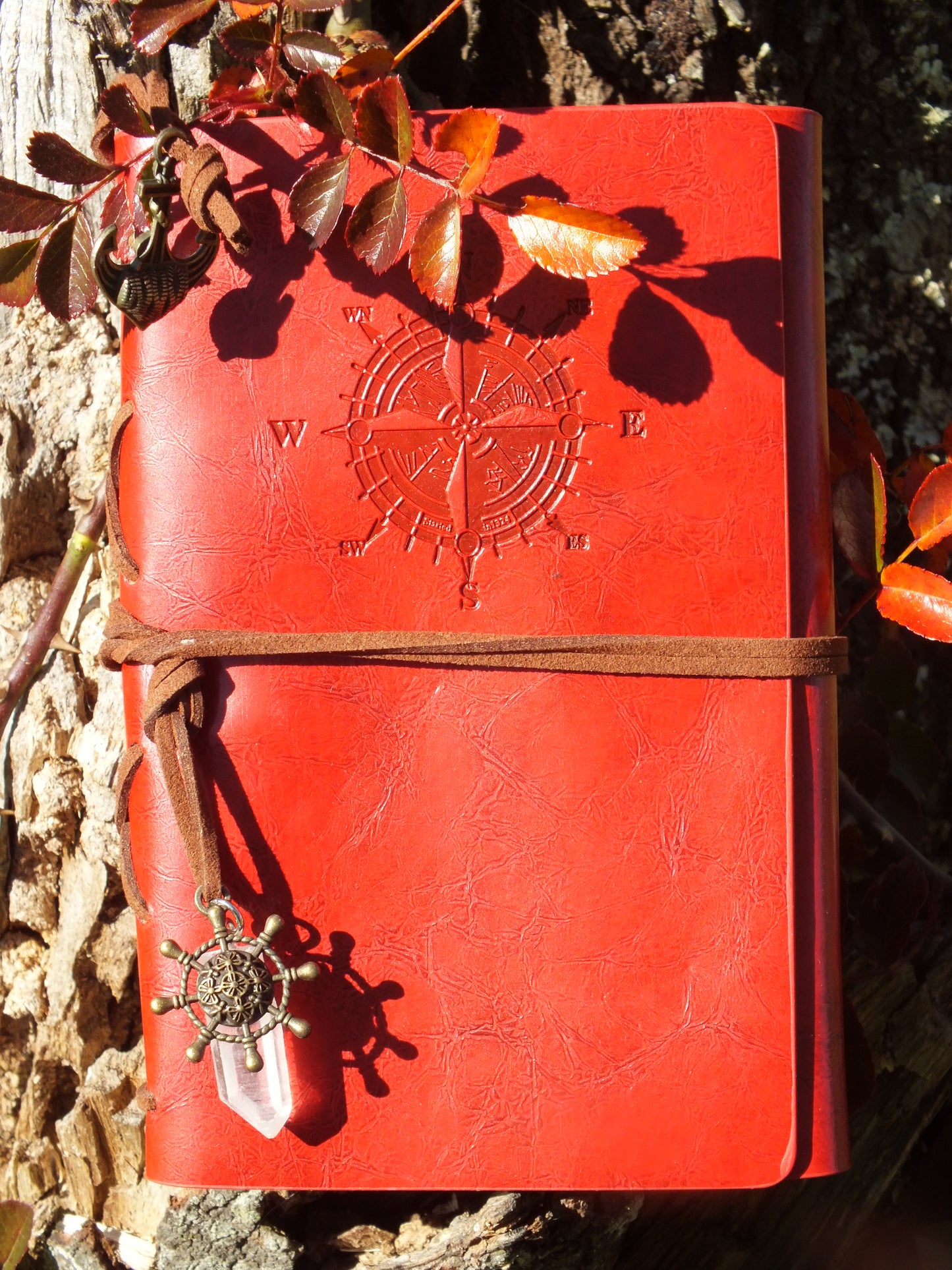 Leather Bound Notebook With Quartz