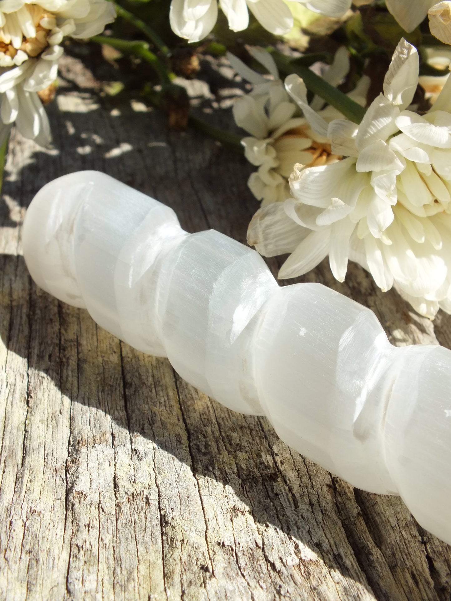 Selenite Spiral Wand