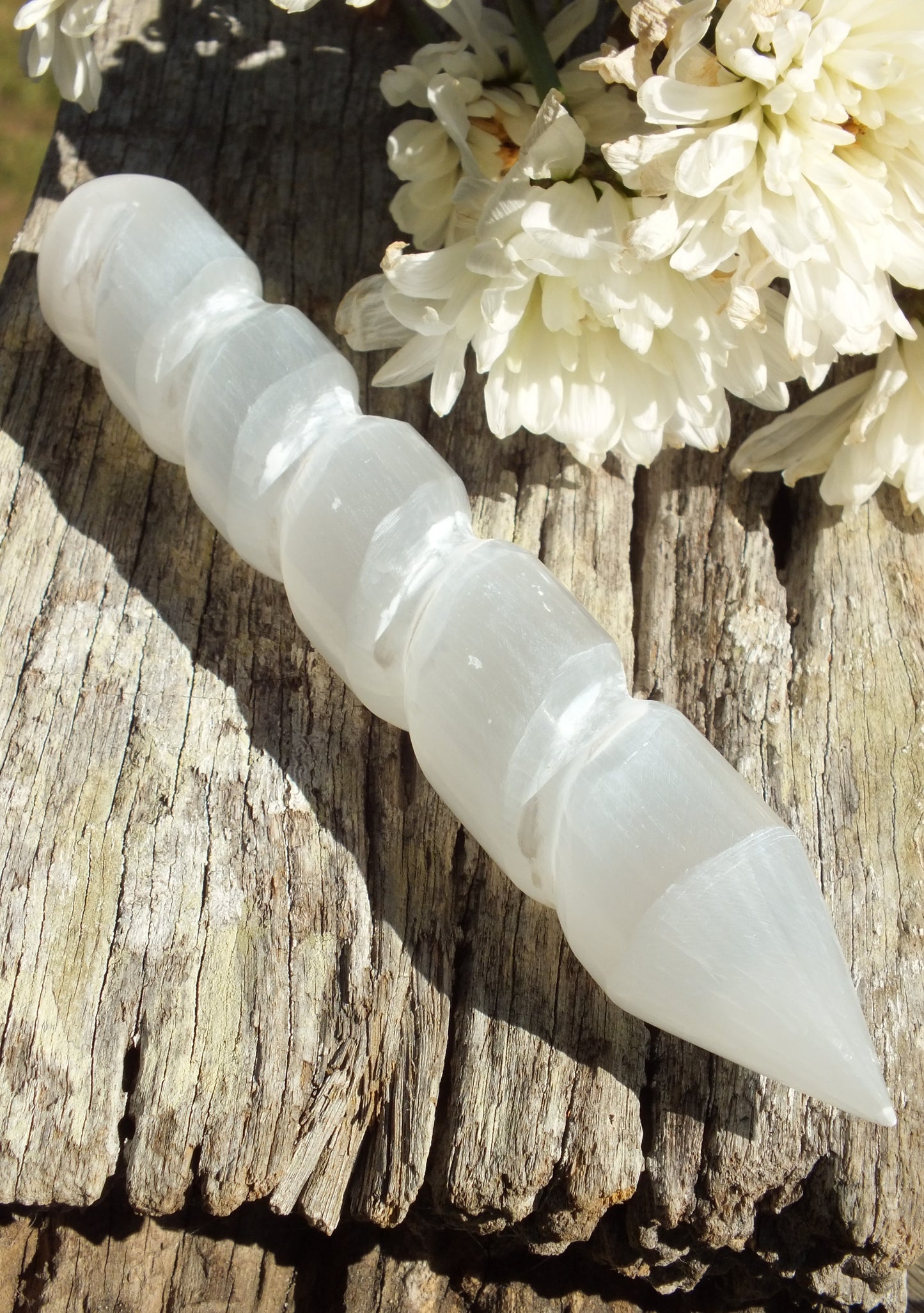 Selenite Spiral Wand