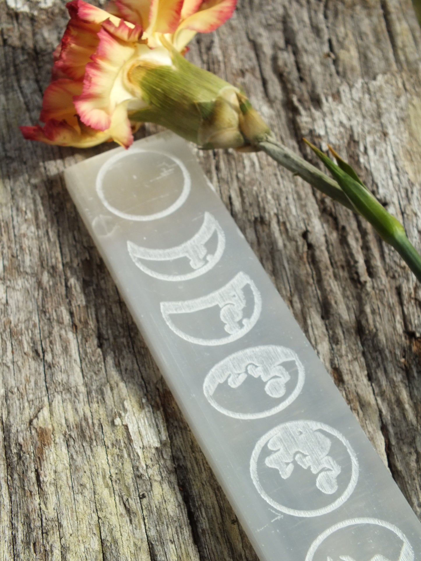 Selenite Moon Phase Charging Rod