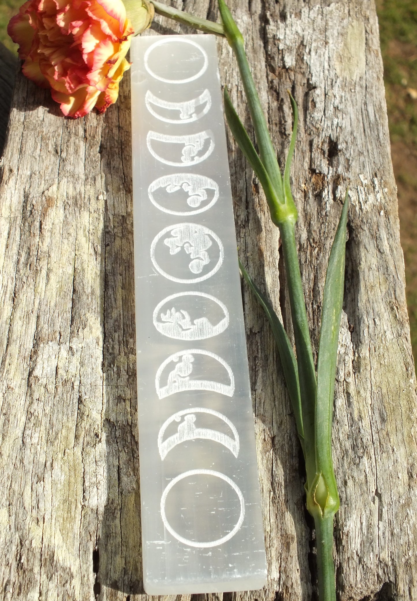 Selenite Moon Phase Charging Rod