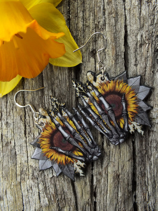 Bones & Sunflowers Earrings