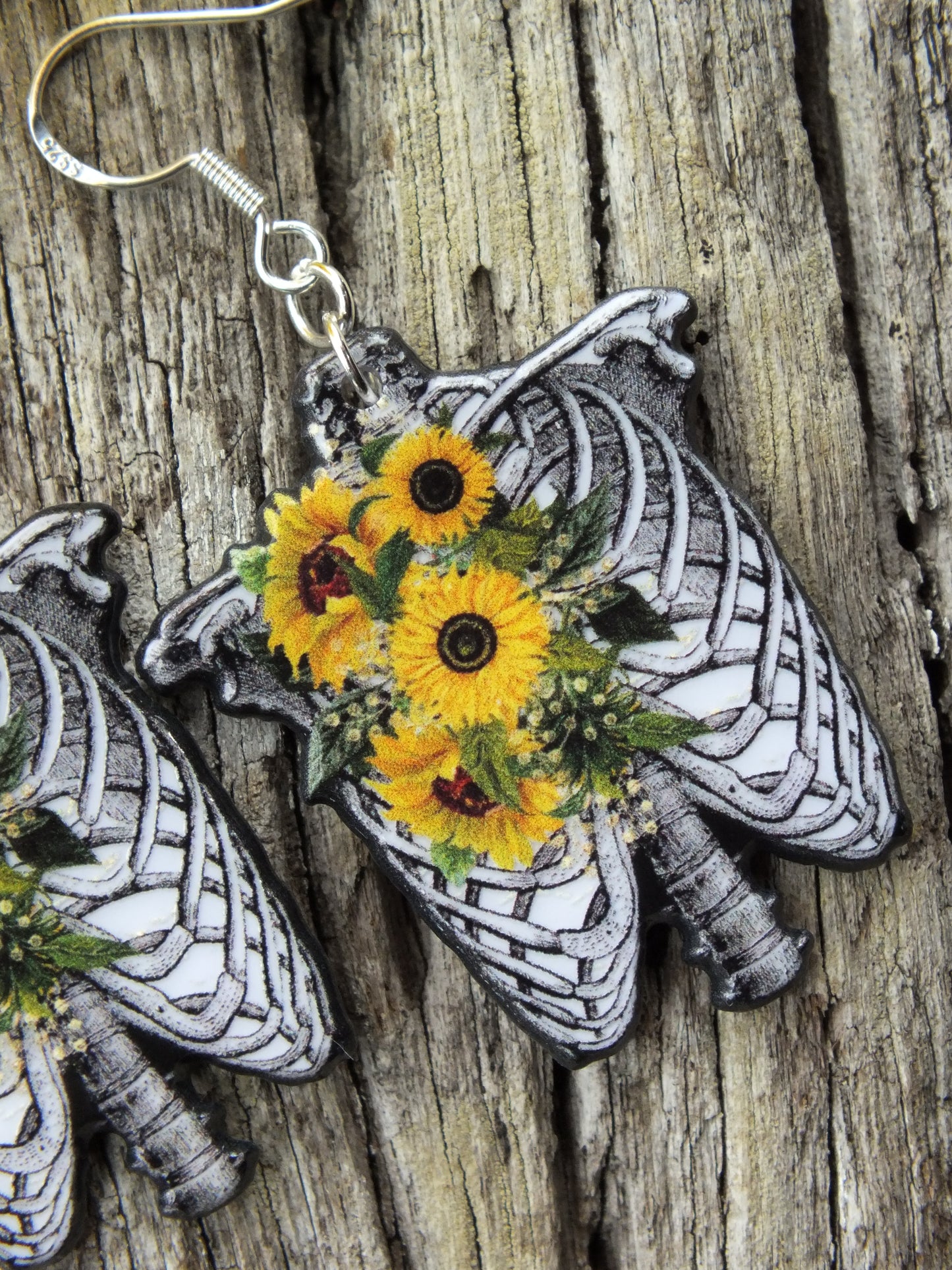 Bones & Sunflower Earrings