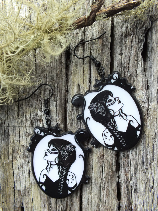 Black & White Witchy Women Earrings