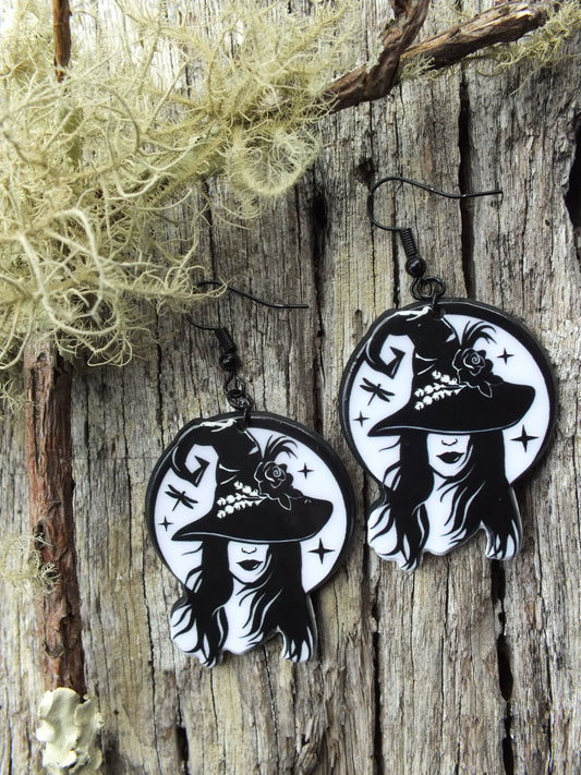 Black & White Witchy Women Earrings