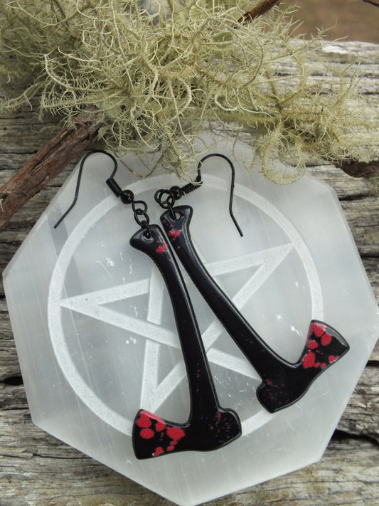 Lizze Borden's Bloody Axe Earrings