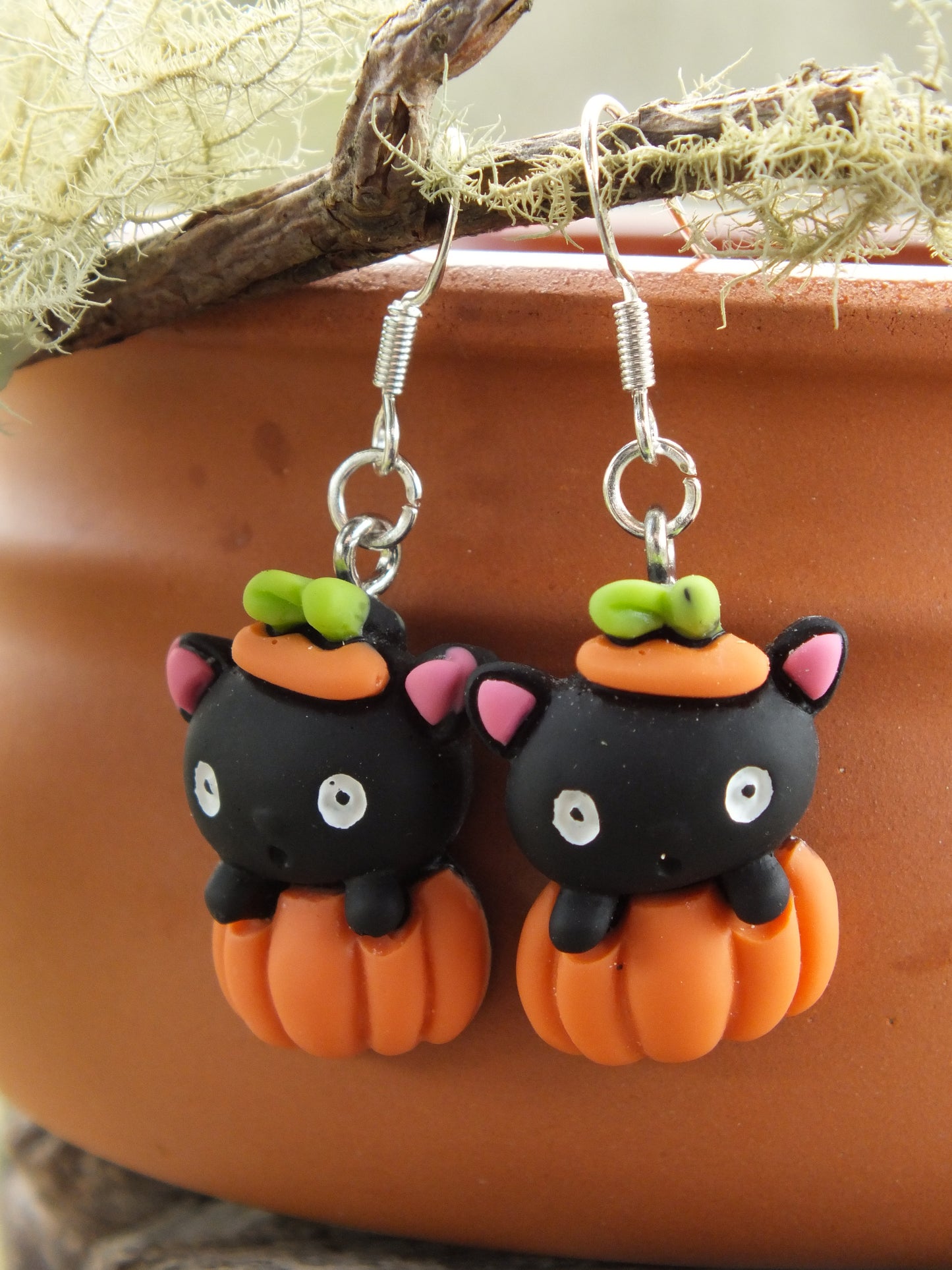 Kittens in Pumpkin Earrings