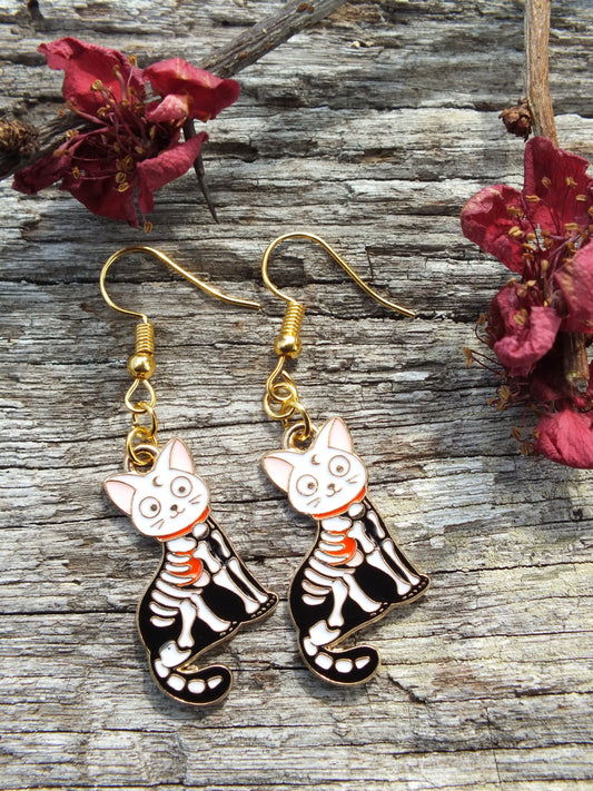 Skel-Animal Earrings (Kitties)