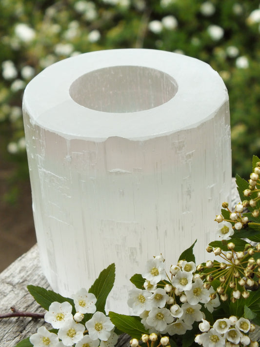 Selenite Tealight Candle Holder