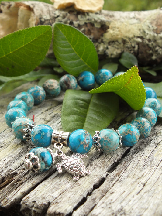 Imperial Jasper Turtle Bracelet