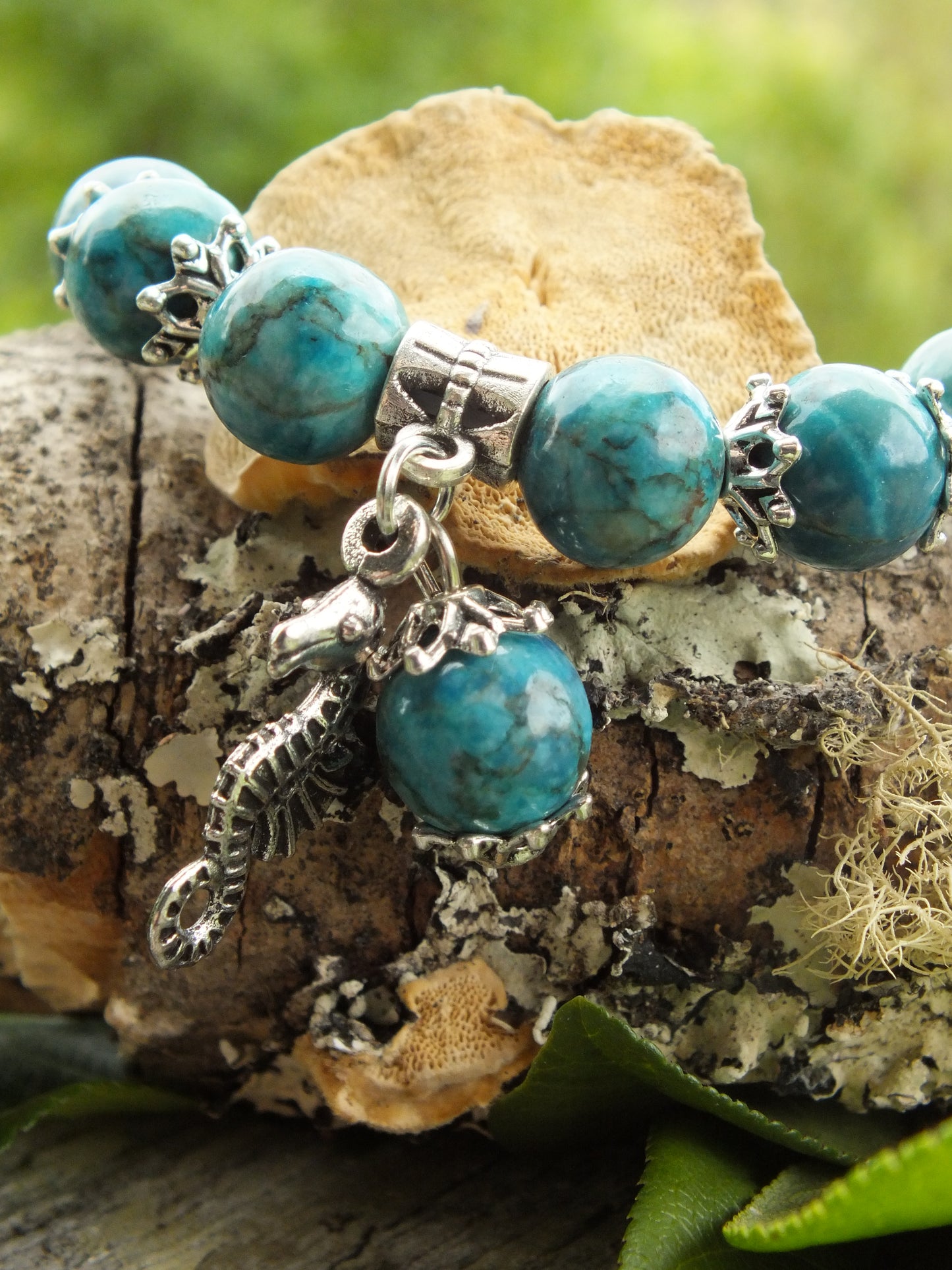 African Turquoise Seahorse Bracelet