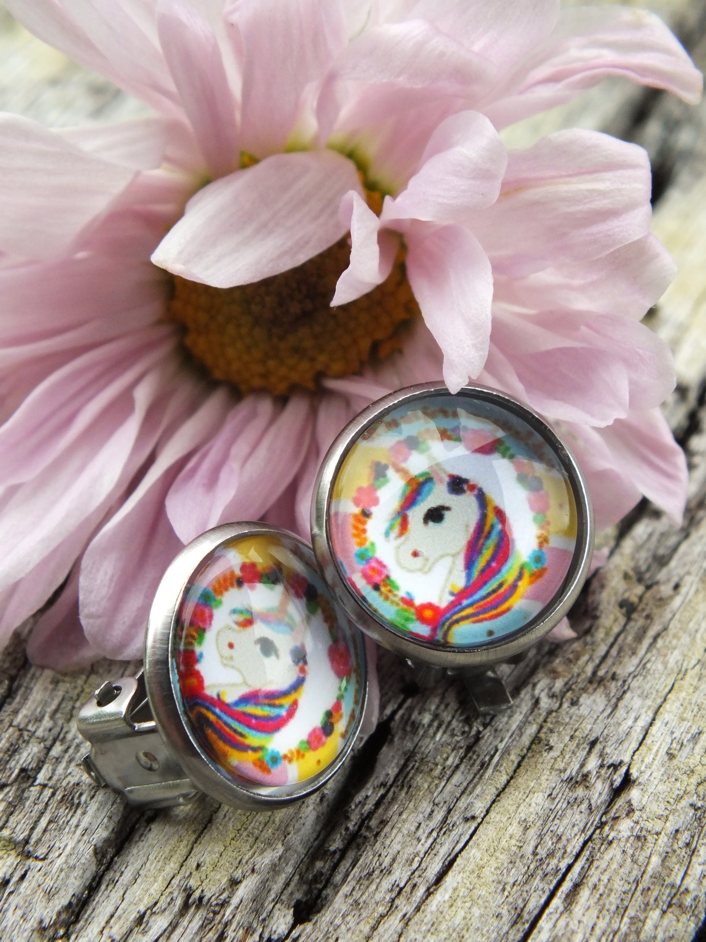 Unicorn Clip On Earrings