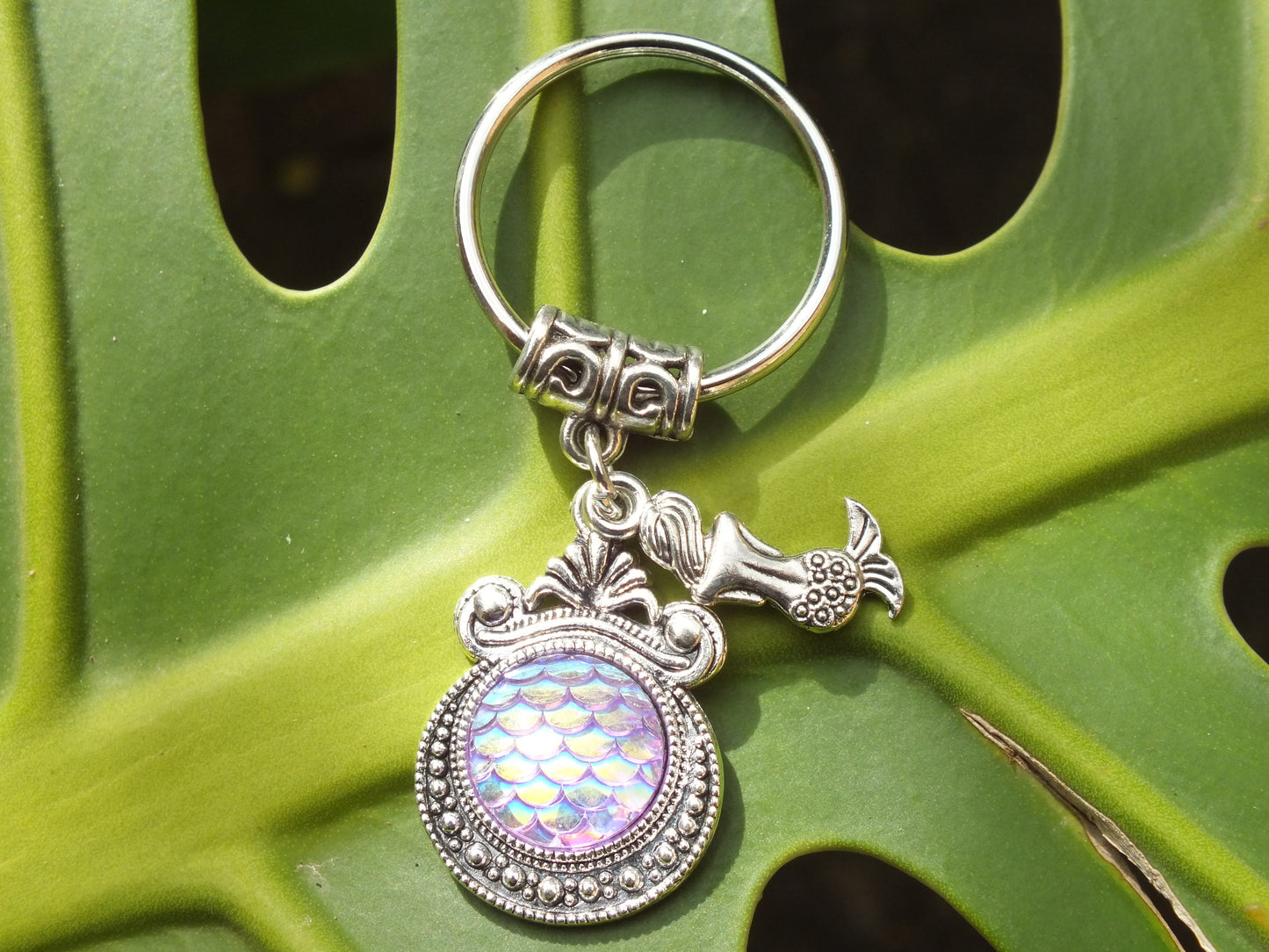 Purple Mermaid Keyring