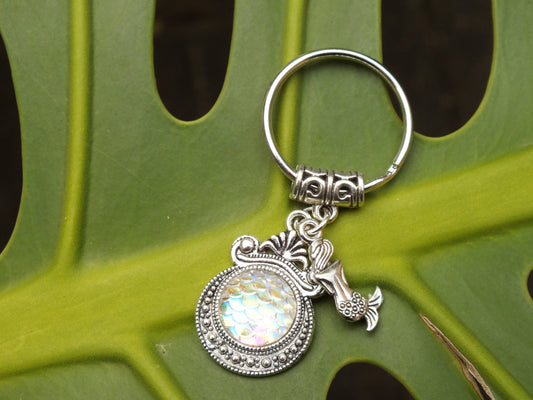 White Mermaid Keyring