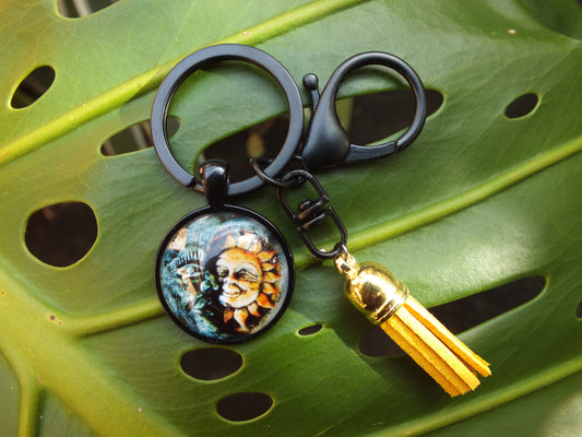 Sun Moon Tassel Keyring
