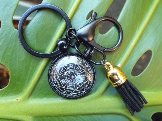 Seven Archangels Sigil/Seal Cabochon Tassel Keyring